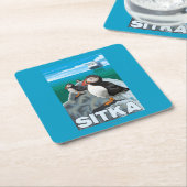 Puffins & Cruise Ship - Sitka, Alaska Kartonnen Onderzetters (Schuin)