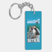 Puffins & Cruise Ship - Sitka, Alaska Sleutelhanger (Voorkant Links)