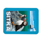 Puffins & Cruise Ship - Sitka Magneet (Horizontaal)