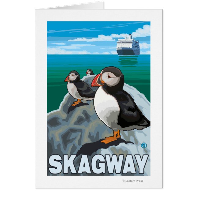 Puffins & Cruise Ship - Skagway, Alaska (Voorkant)
