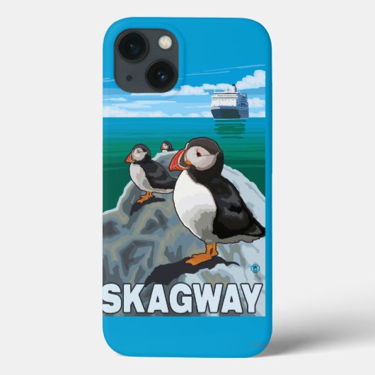 Puffins & Cruise Ship - Skagway, Alaska Case-Mate iPhone Case (Achterkant)