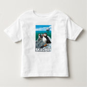 Puffins & Cruise Ship - Skagway, Alaska Kinder Shirts (Voorkant)