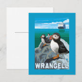 Puffins & Cruise Ship - Wrangell, Alaska Briefkaart (Voorkant / Achterkant)
