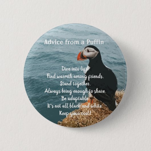 Puffins Design Button (Voorkant)