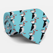 Puffins Design Necktie Stropdas (Opgerold)
