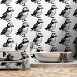 Puffins Design Vinyl behang