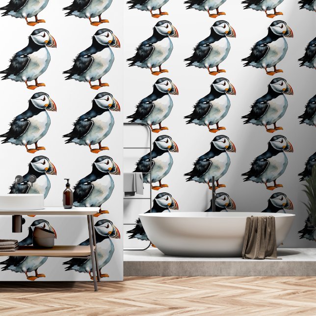 Puffins Design Vinyl behang (Badkamer)