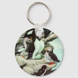  Puffins en watervogels van Louis Fuertes Sleutelhanger
