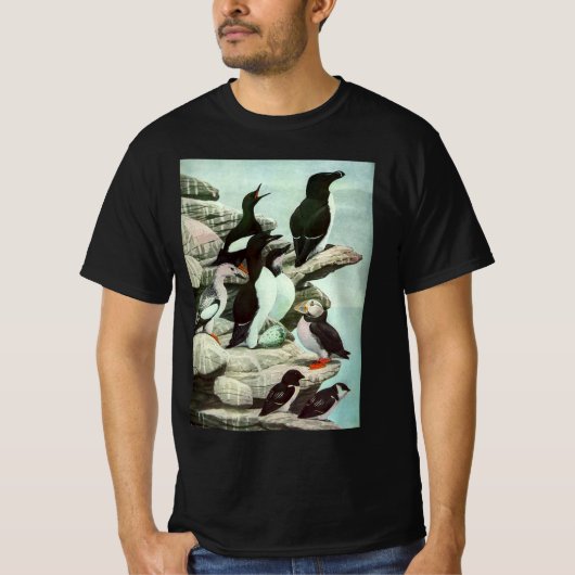 Puffins en watervogels van Louis Fuertes T-shirt (Voorkant)