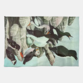 Puffins en watervogels van Louis Fuertes Theedoek (Horizontaal)