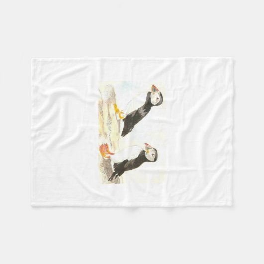 Puffins Fleece Blanket (Voorkant (Horizontaal))