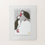Puffins Greeting 11"x14" Legpuzzel<br><div class="desc">This Puffins Greeting 11"x14" Jigsaw Puzzle features a sweet woodblock-style illustration of two Atlantic Puffins greeting, with snow falling in the background. It's the perfect puzzle for a cold winter's day. Grab a cup of steaming coffee or cocoa, put on your favorite fuzzy socks, and enjoy this relaxing puzzle. Also,...</div>