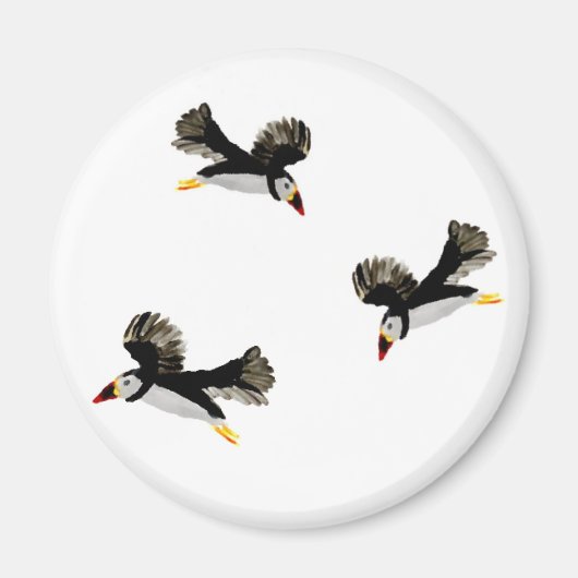 Puffins in de lucht magneet (Voorkant)