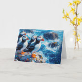 Puffins Kaart (Gele Bloem)