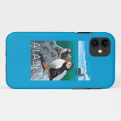 Puffins kijken naar een cruiseschip Case-Mate iPhone case (Achterkant (horizontaal))