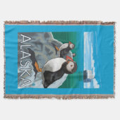 Puffins kijken naar een cruiseschip deken (Voorkant)