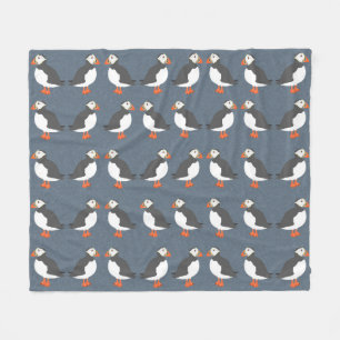 Puffins Medium Fleece Blanket