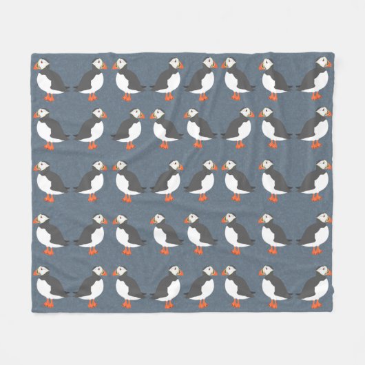 Puffins Medium Fleece Blanket (Voorkant (Horizontaal))