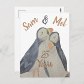 Puffins met Jubileum Briefkaart (Voorkant / Achterkant)