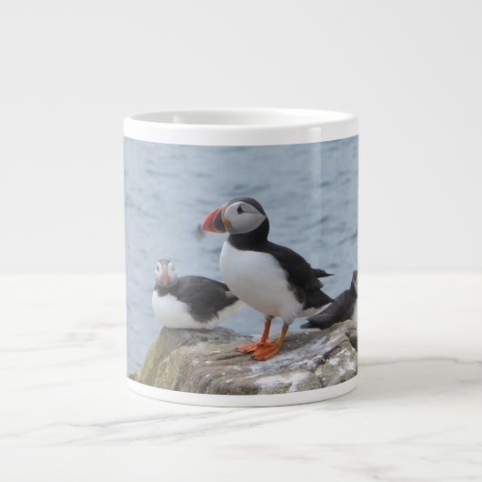 Puffins op de Faeröer Grote Koffiekop (Voorkant)
