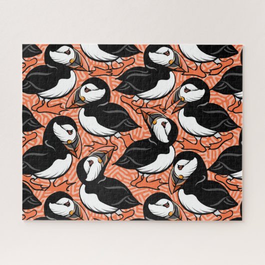 Puffins op Parade - Sinaasappel - Legpuzzel (Horizontaal)