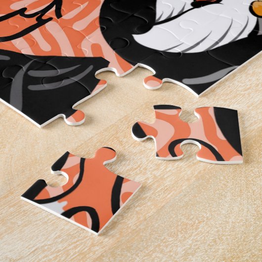 Puffins op Parade - Sinaasappel - Legpuzzel (Zijkant)