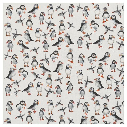 Puffins Pattern Stof (Close Up)