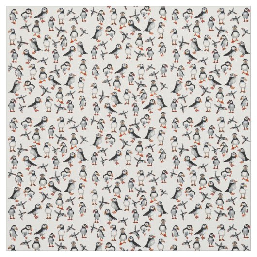 Puffins Pattern Stof (Swatch)