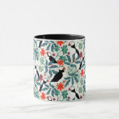 Puffins Pattern Warm Beige Mok (Midden)