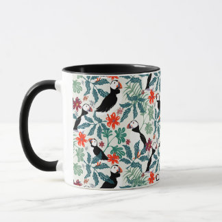 Puffins Pattern Warm Beige Mok
