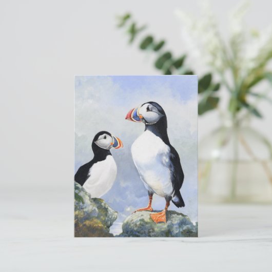 Puffins Post Card Briefkaart (Staand voorkant)