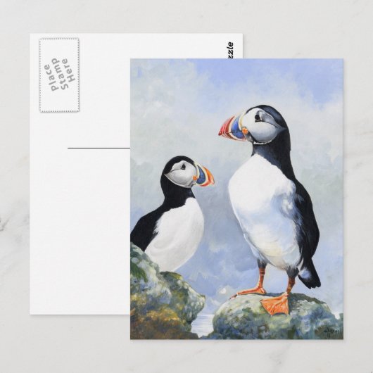 Puffins Post Card Briefkaart (Voorkant / Achterkant)