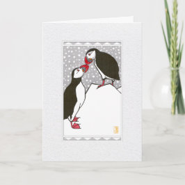 Puffins Seasonal Folded Wenskaart Kaart