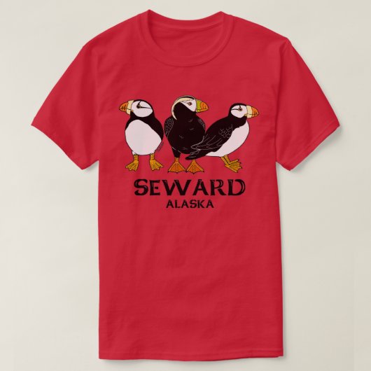 Puffins Seward AK T-shirt (Design voorkant)