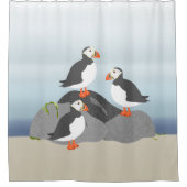 Puffins Shower Curtain Douchegordijn (Voorkant)