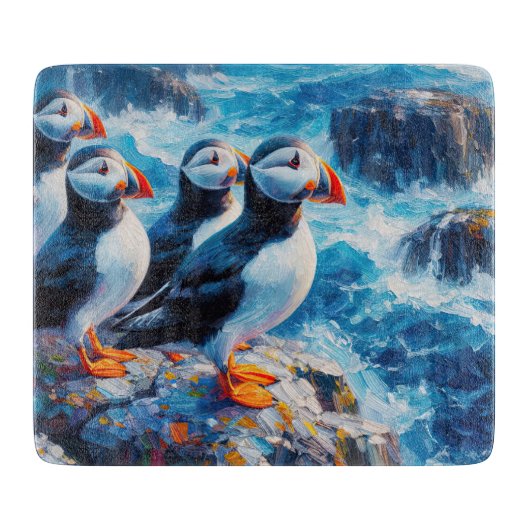 Puffins Snijplank (Voorkant)