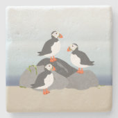 Puffins Stone Onderzetter (Voorkant)