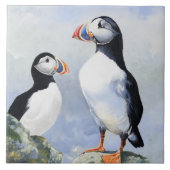 Puffins Tile/Trivet Tegeltje (Voorkant)