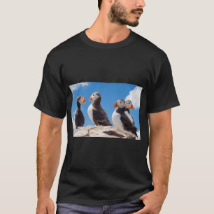 Puffins Vogels Perched Natuur T-shirt