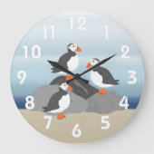Puffins Wall Clock Grote Klok (Voorkant)
