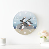 Puffins Wall Clock Grote Klok (Huis)