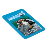 Puffins watching a Cruise Ship Magneet (Rechterzijde)