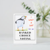 Puffins willen inspraak in de stemming. feestdagenkaart (Staand voorkant)