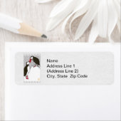 Puffins Winter retour adreslabel Etiket (Insitu)