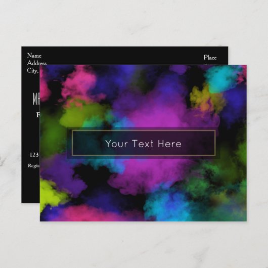 Puffs van Kleur Make-up Artiest Beauty Event Briefkaart (Voorkant / Achterkant)