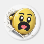 Puffy 3D Emoji Round Magnet (Voorkant)