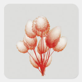 Puffy Blooms Vierkante Sticker