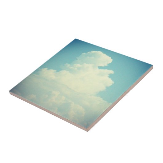 Puffy Cloud Blue Sky Tegeltje (Zijkant)