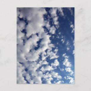 Puffy Clouds on Blue Sky Briefkaart