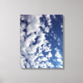 Puffy Clouds on Blue Sky Canvas Afdruk (Voorkant)